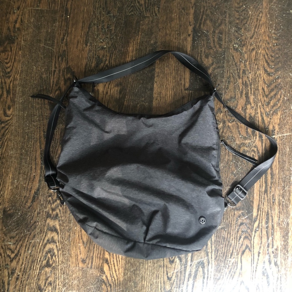 Lululemon Charcoal grey messenger/backpack